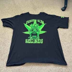 Black and green Death Row Records graphic tee